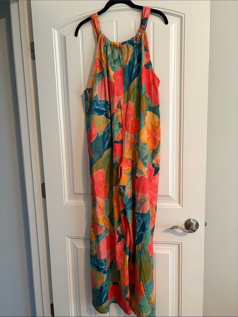 We The Free Multi-Color Floral Wide Leg Jumpsuit (Coral, Teal, Yellow)